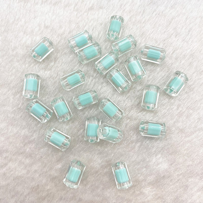 Jauns7x13mm krāsa AB caurspīdīgs akrils daudzšķautņains cilindrisks pērlīšu rokassprādze kaklarota rotaslietas DIY aksesuāri