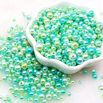 Gradients Mermaid Pearls Beads Mix Size Στρογγυλές Ακρυλικές Χάντρες ABS Spacer με τρύπα ή Nail Art DIY Craft Scrapbook Decor 20g