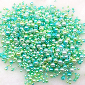 Gradients Mermaid Pearls Beads Mix Size Στρογγυλές Ακρυλικές Χάντρες ABS Spacer με τρύπα ή Nail Art DIY Craft Scrapbook Decor 20g