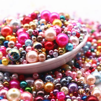 20g Mix Colo Pearl Beads 3/4/5/6/8/10mm ABS Имитация на дистанционни мъниста Мъниста за бижута за направата на гривна Колие Направи си сам консумативи