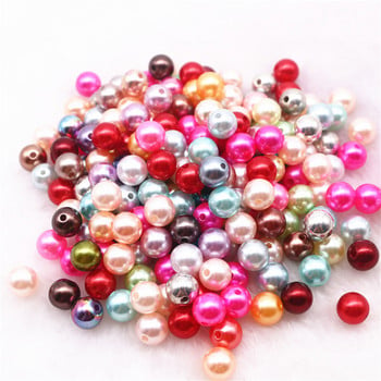 20g Mix Colo Pearl Beads 3/4/5/6/8/10mm ABS Имитация на дистанционни мъниста Мъниста за бижута за направата на гривна Колие Направи си сам консумативи