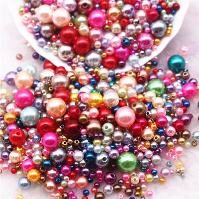 20 g Mix Colo pērļu krelles 3/4/5/6/8/10 mm ABS imitācijas starplikas krelles Juvelierizstrādājumu krelles rokassprādzes kaklarotas izgatavošanai, DIY piederumi