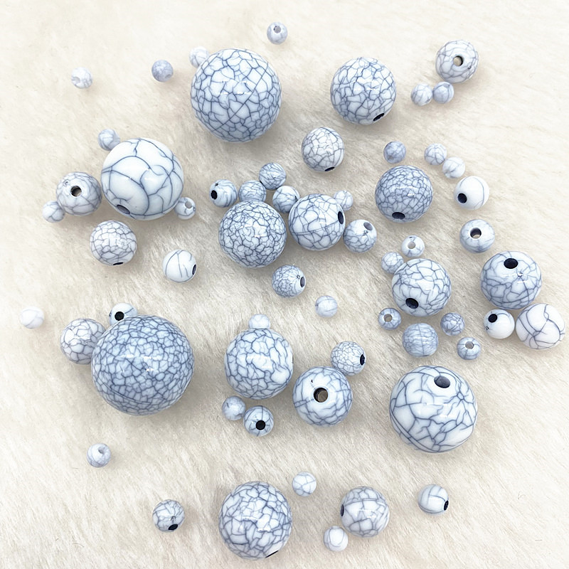 Jaunas 4 mm ----- 16 mm akrila imitācijas tirkīza krelles, mājās gatavotas kaklarotas rokassprādzes, DIY austi amatniecības piederumi