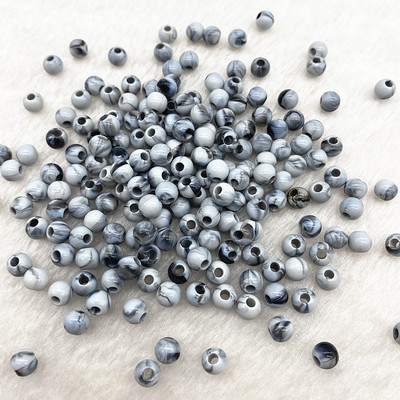 Jaunas 6 mm 8 mm 10 mm Divu toņu akrila krelles, apaļas, vaļīgas starplikas krelles rotaslietu izgatavošanai, DIY apģērbu aksesuāri