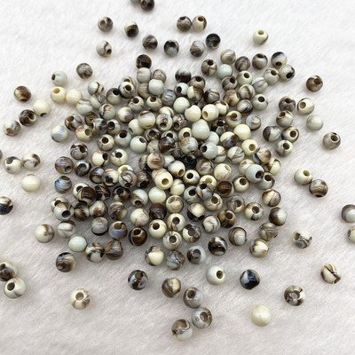 Jaunas 6 mm 8 mm 10 mm Divu toņu akrila krelles, apaļas, vaļīgas starplikas krelles rotaslietu izgatavošanai, DIY apģērbu aksesuāri