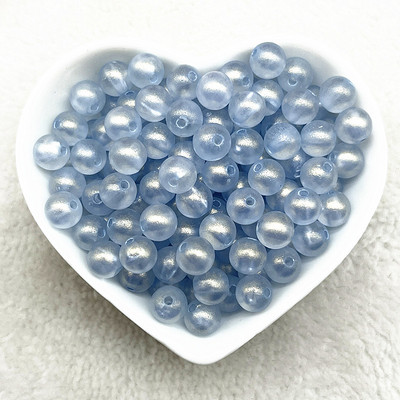 Jaunas 50 gab. - 200 gab. 8 mm matēta zelta pulvera sērija, apaļa akrila, vaļīgas starplikas krelles rotaslietu izgatavošanai. Apģērbu aksesuāri