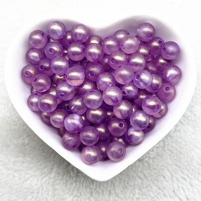 Jaunas 50 gab. - 200 gab. 8 mm matēta zelta pulvera sērija, apaļa akrila, vaļīgas starplikas krelles rotaslietu izgatavošanai. Apģērbu aksesuāri