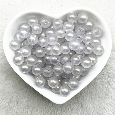 Jaunas 50 gab. - 200 gab. 8 mm matēta zelta pulvera sērija, apaļa akrila, vaļīgas starplikas krelles rotaslietu izgatavošanai. Apģērbu aksesuāri