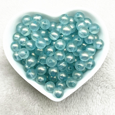 Jaunas 50 gab. - 200 gab. 8 mm matēta zelta pulvera sērija, apaļa akrila, vaļīgas starplikas krelles rotaslietu izgatavošanai. Apģērbu aksesuāri