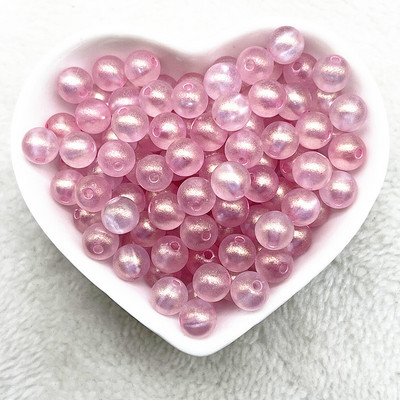 Jaunas 50 gab. - 200 gab. 8 mm matēta zelta pulvera sērija, apaļa akrila, vaļīgas starplikas krelles rotaslietu izgatavošanai. Apģērbu aksesuāri