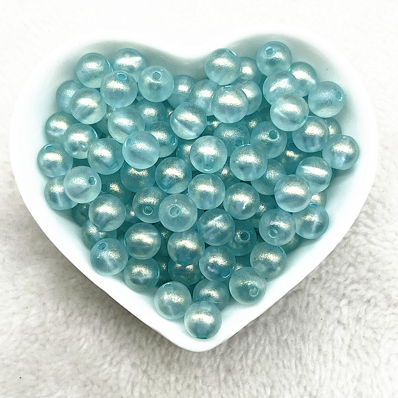 Jaunas 50 gab. - 200 gab. 8 mm matēta zelta pulvera sērija, apaļa akrila, vaļīgas starplikas krelles rotaslietu izgatavošanai. Apģērbu aksesuāri