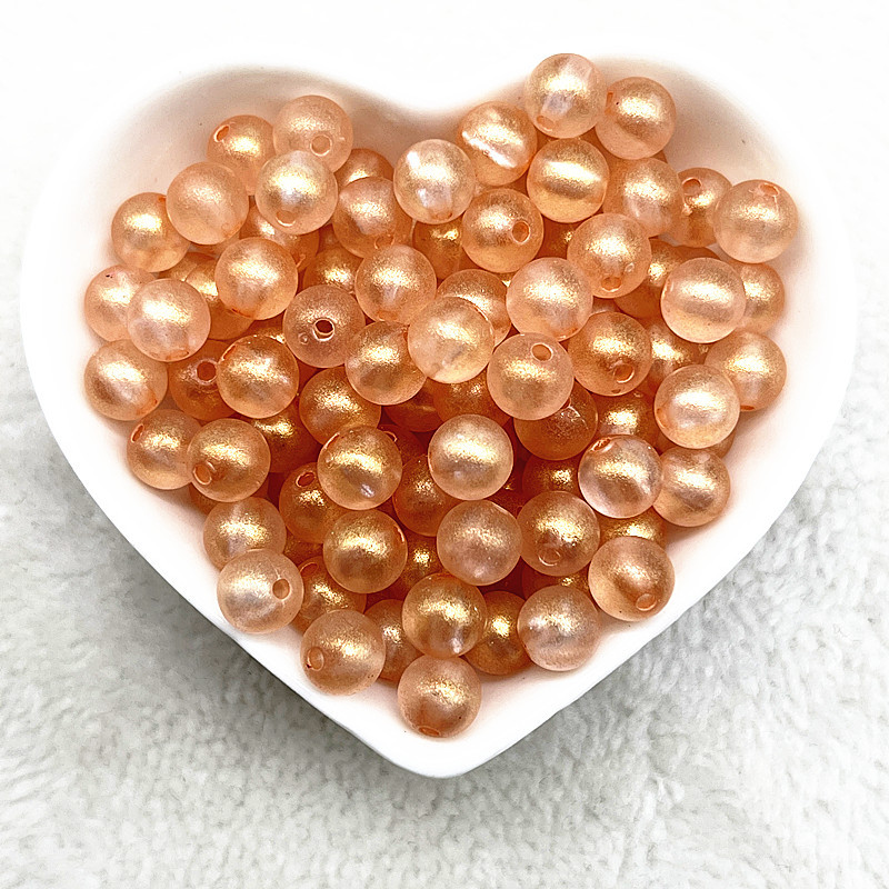 Jaunas 50 gab. - 200 gab. 8 mm matēta zelta pulvera sērija, apaļa akrila, vaļīgas starplikas krelles rotaslietu izgatavošanai. Apģērbu aksesuāri