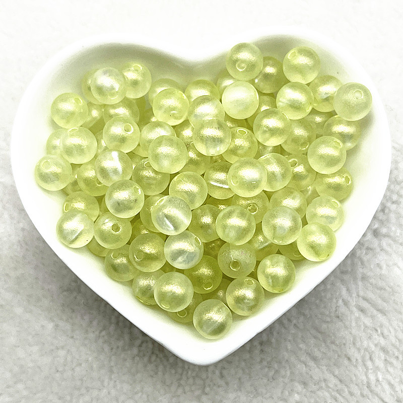 Jaunas 50 gab. - 200 gab. 8 mm matēta zelta pulvera sērija, apaļa akrila, vaļīgas starplikas krelles rotaslietu izgatavošanai. Apģērbu aksesuāri