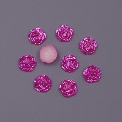 Krāsainas 12 mm 50 gab. Zieda formas brīvas krelles ABS imitācija pusapaļas pērļu plakanas krelles DIY rotaslietas, albuma dekorēšana