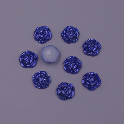Krāsainas 12 mm 50 gab. Zieda formas brīvas krelles ABS imitācija pusapaļas pērļu plakanas krelles DIY rotaslietas, albuma dekorēšana