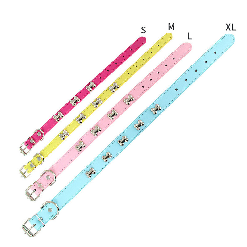 Suņu kaklasiksna ar radzēm Krāsainas ādas kucēnu aksesuāri Kaklasiksnas maziem un vidējiem suņiem Mopsis Čivava Mājdzīvnieku piederumi SML XL