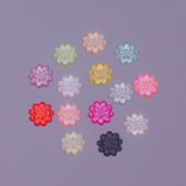 Krāsu maisījums 13 mm 100 gab. Zieda forma brīvas krelles ABS imitācija, pusapaļa pērle, plakana muguras krelles