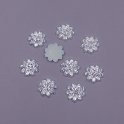 Krāsu maisījums 13 mm 100 gab. Zieda forma brīvas krelles ABS imitācija, pusapaļa pērle, plakana muguras krelles