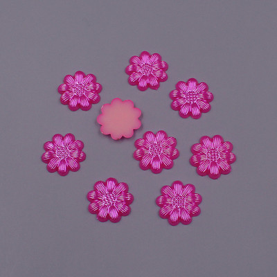 Krāsu maisījums 13 mm 100 gab. Zieda forma brīvas krelles ABS imitācija, pusapaļa pērle, plakana muguras krelles