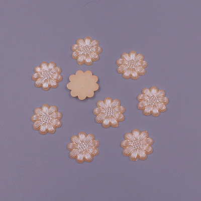 Krāsu maisījums 13 mm 100 gab. Zieda forma brīvas krelles ABS imitācija, pusapaļa pērle, plakana muguras krelles