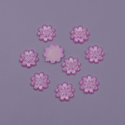 Krāsu maisījums 13 mm 100 gab. Zieda forma brīvas krelles ABS imitācija, pusapaļa pērle, plakana muguras krelles