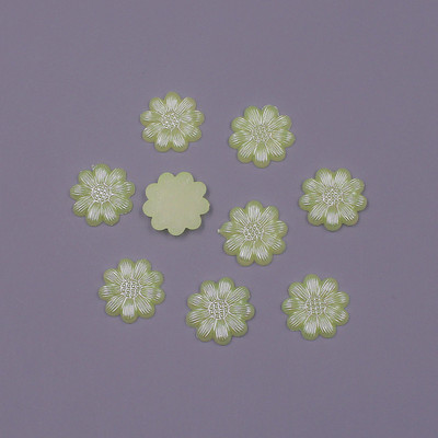 Krāsu maisījums 13 mm 100 gab. Zieda forma brīvas krelles ABS imitācija, pusapaļa pērle, plakana muguras krelles