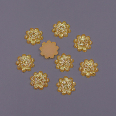 Krāsu maisījums 13 mm 100 gab. Zieda forma brīvas krelles ABS imitācija, pusapaļa pērle, plakana muguras krelles