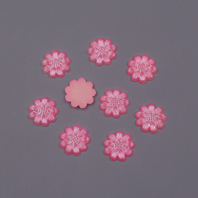 Krāsu maisījums 13 mm 100 gab. Zieda forma brīvas krelles ABS imitācija, pusapaļa pērle, plakana muguras krelles