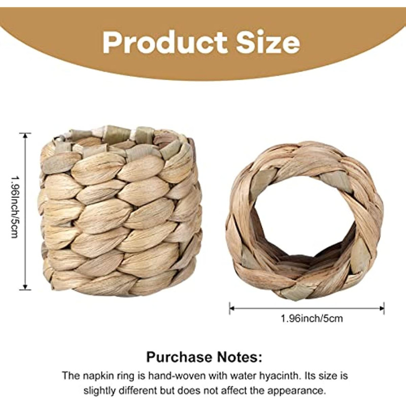 3/6 gab. salvešu gredzeni, ūdens hiacintes austi salvešu turētāja gredzeni - lauku stila salvešu gredzeni dzimšanas dienas vakariņu galda dekorēšanai