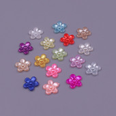 12 MM, 100 gab. Zieda forma, vaļīgas krelles, ABS imitācija, pusapaļa pērle, plakana aizmugure krelles.