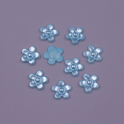 12 MM, 100 gab. Zieda forma, vaļīgas krelles, ABS imitācija, pusapaļa pērle, plakana aizmugure krelles.