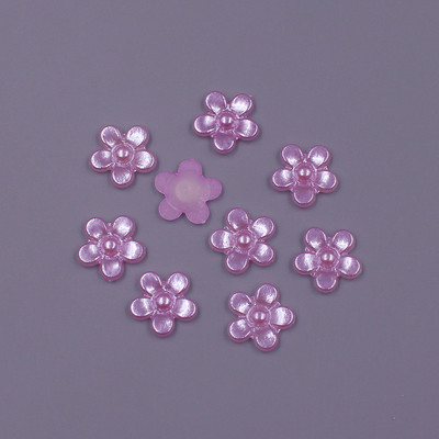 12 MM, 100 gab. Zieda forma, vaļīgas krelles, ABS imitācija, pusapaļa pērle, plakana aizmugure krelles.