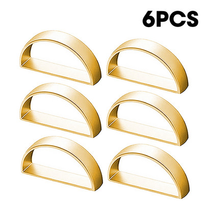 2/4/6GAB Metāla salvešu gredzeni D-veida galda salvešu turētājs Svētku galda dekors Kāzu labvēlības Ziemassvētku vakariņu galda salvešu gredzeni