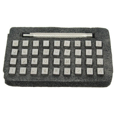 Ādas štancēšanas rīks 36 gab. un 1 gab. metāla perforatoru komplekts Ādas numuru alfabēts