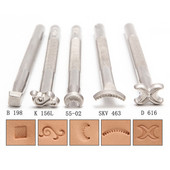 Keramikas zīmogi reljefiem ādas instrumentiem Nerūsējošā tērauda puķes Punch DIY Keramikas manuāla zīmogu drukāšanas veidņu komplekts