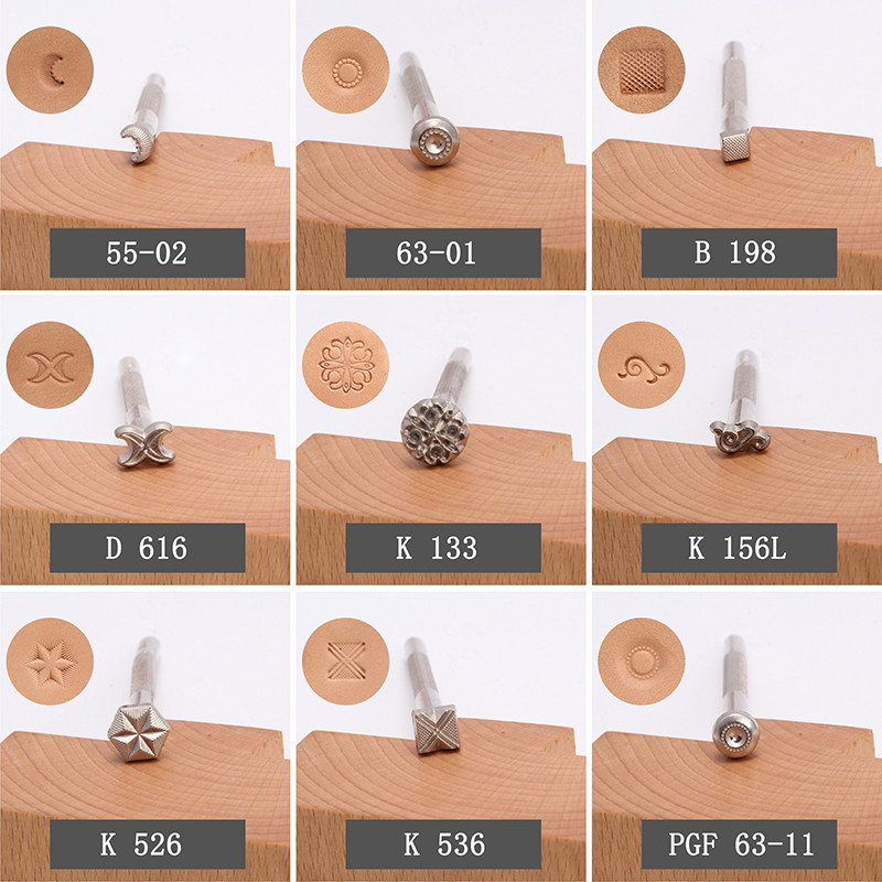 Keramikas zīmogi reljefiem ādas instrumentiem Nerūsējošā tērauda puķes Punch DIY Keramikas manuāla zīmogu drukāšanas veidņu komplekts