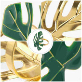 Prsteni za salvete Držač za prstenje od listova Kopče za salvete Havajski ukrasni ukrasi za kopče Tropski blagovaonski stol Zeleni metalni dlan za zabave