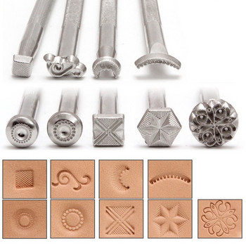 Δερμάτινο Εργαλείο εκτύπωσης Engravin Κράμα Stamp Punch Carving Saddle Making For Leathercraft Diy Artwork Tanning-Sik Rembossing Supply