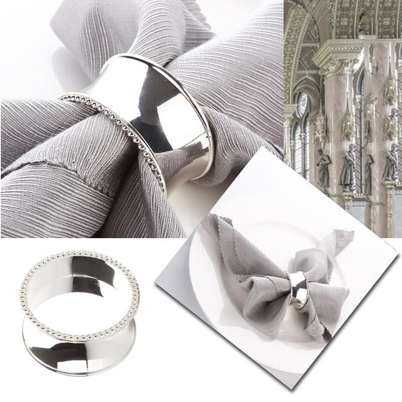 Zelta sudraba krāsas salvešu gredzens kāzu salvešu turētājs Mājas Viesnīcas istabas Salvete sprādze sakausējuma salvete aplis auduma gredzens kāzu dāvana