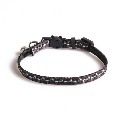 Helovīna kaklasiksna kaķu mājdzīvniekam Breakaway apkakles tērps suņa kakla dekoriem Eleganta kaķa kaklasiksna ar pils zirnekļtīkla rozes galvaskausu