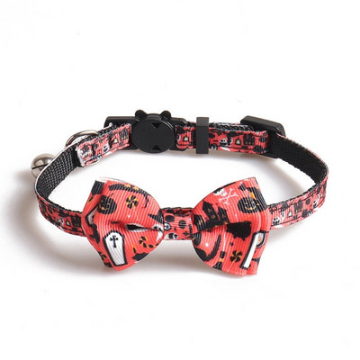 Helovīna kaklasiksna kaķu mājdzīvniekam Breakaway apkakles tērps suņa kakla dekoriem Eleganta kaķa kaklasiksna ar pils zirnekļtīkla rozes galvaskausu