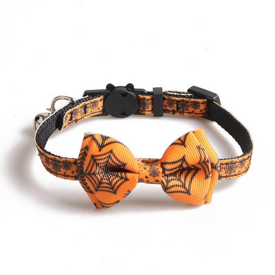 Helovīna kaklasiksna kaķu mājdzīvniekam Breakaway apkakles tērps suņa kakla dekoriem Eleganta kaķa kaklasiksna ar pils zirnekļtīkla rozes galvaskausu