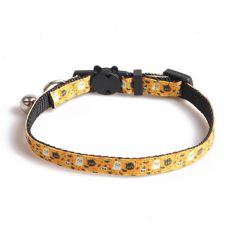 Helovīna kaklasiksna kaķu mājdzīvniekam Breakaway apkakles tērps suņa kakla dekoriem Eleganta kaķa kaklasiksna ar pils zirnekļtīkla rozes galvaskausu