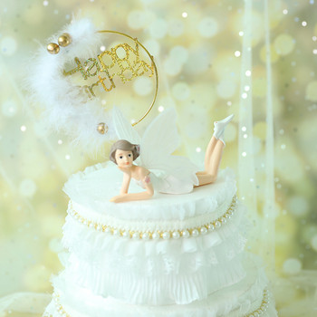 Διακοσμήσεις τούρτας Μεταλλικό Flower Dream Catcher Happy Birthday Cake Toppers for Birthday Baby Shower Fantasy Cake Decor Toppers