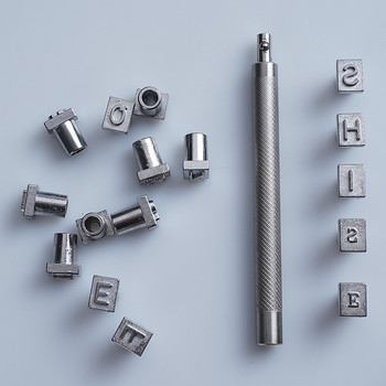 36Pcs Направи си сам комплект за метално щамповане PunchTool Число, Буква, Азбука, Печати, Инструменти, Сребърен комплект печати с метално кожено лого