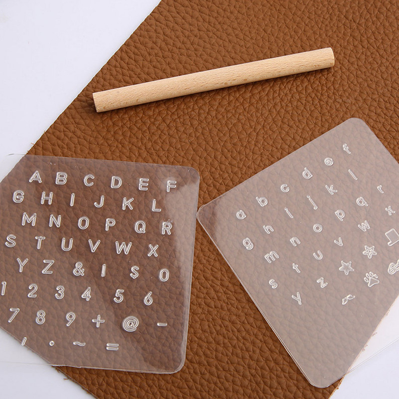 3 gab. Ādas apzīmogošana, lielie burti, mazie alfabēta skaitļi, zīmogu komplekts plastmasas burtu nosaukums logotipa rīki ādas papīram gumijas