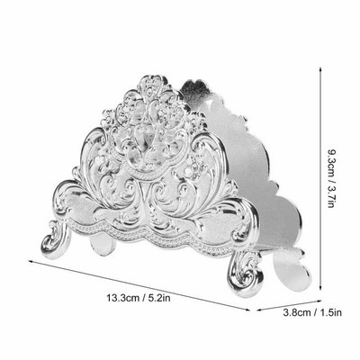 Salvešu gredzeni Salvešu turētājs Eiropas stila metāla dobu ziedu raksta papīra salvešu turētājs Brīvi stāvošs papīra salvešu dozators