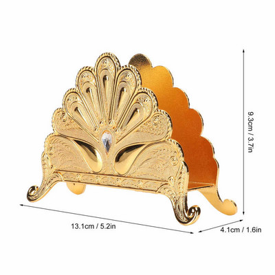 Salvešu gredzeni Salvešu turētājs Eiropas stila metāla dobu ziedu raksta papīra salvešu turētājs Brīvi stāvošs papīra salvešu dozators