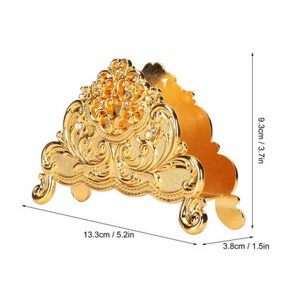 Salvešu gredzeni Salvešu turētājs Eiropas stila metāla dobu ziedu raksta papīra salvešu turētājs Brīvi stāvošs papīra salvešu dozators