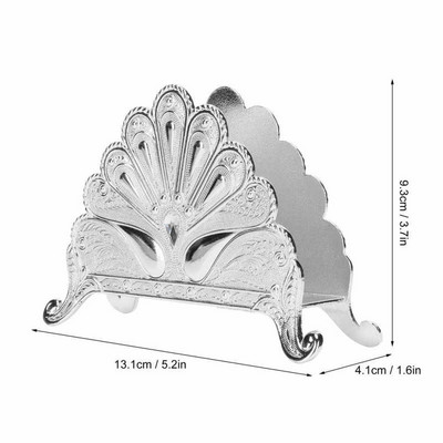 Salvešu gredzeni Salvešu turētājs Eiropas stila metāla dobu ziedu raksta papīra salvešu turētājs Brīvi stāvošs papīra salvešu dozators